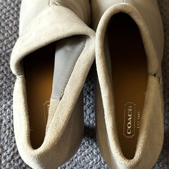 Coach Annika Cone Heel Booties‎ Size 10B Gray Leather Suede Pointed Toe Heels - Picture 9 of 12